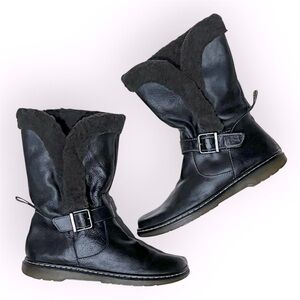 Dr. Martens Brielle Broadway ankle Boots,black, faux fur lining unisex 8L/7M